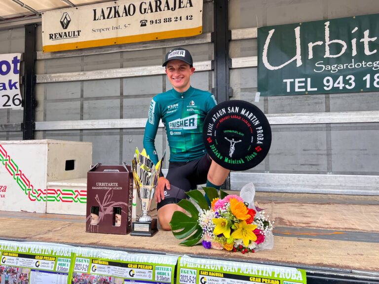Finisher taldeko Dylan Westley taldeko txirrindularia LVIII. San Martin proban 20230521