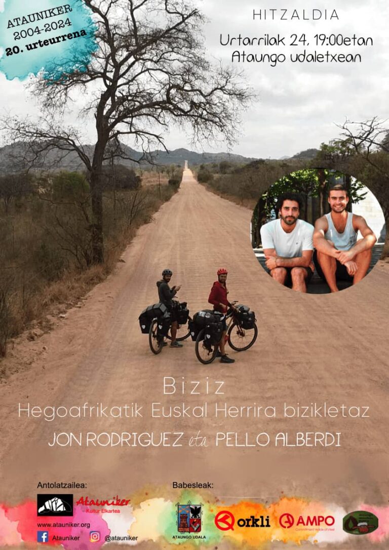 'Biziz. Hegoafrikatik Euskal Herrira bizikletaz' hitzaldia 20240124