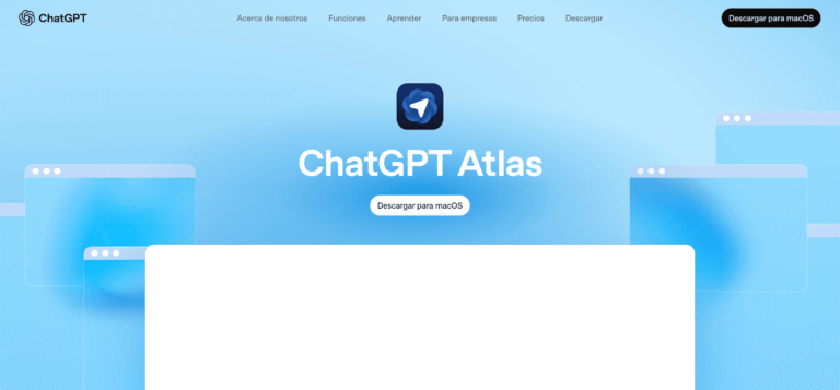 Nabigazioaren etorkizuna, adimen artifizialaren esku ChatGPT Atlas webgunearen orrialde nagusia 20251026