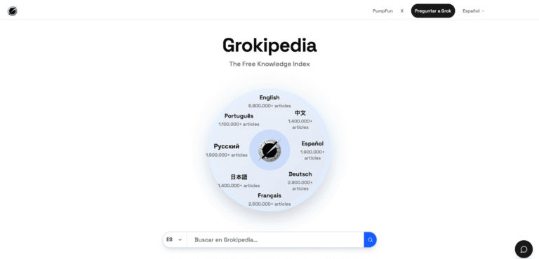 Grokipedia plataformaren azala 20251010