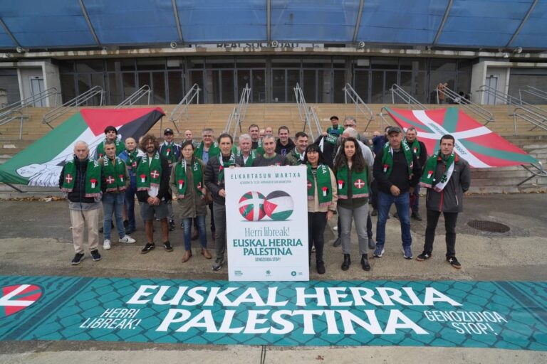 Euskal Herria Palestina adierazpena sustatzeko agerraldia Anoetan (Gu ere bai) 20251101